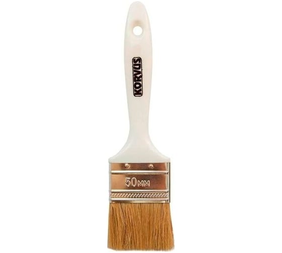 Изображение товара Плоская кисть Korvus хобби 0103420 натуральная щетина, пластиковая рукоятка, 50 мм Лк-00014236