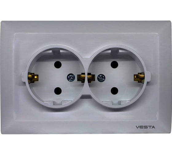 Изображение товара Розетка Metronex Electric Roma Silver двойная c заземлением FRZ00010111SRM