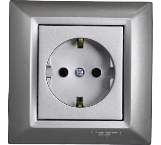 Изображение товара Розетка Metronex Electric Roma Silver одинарная с заземлением FRZ00010101SRM