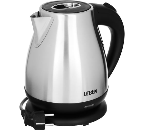 Изображение товара Электрический чайник LEBEN 1.7 л, 1850 Вт, скрытый нагревательный элемент, автоотключение, нержавеющая сталь HHB1782 291-063