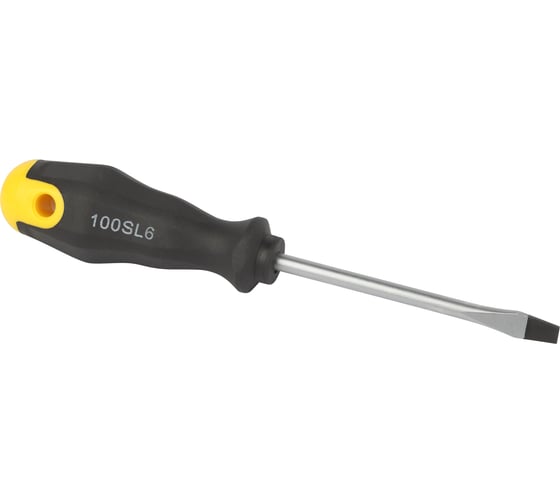 Изображение товара Шлицевая отвертка ЭРА SL6x100 мм, двухкомпонентная рукоятка Б0055865