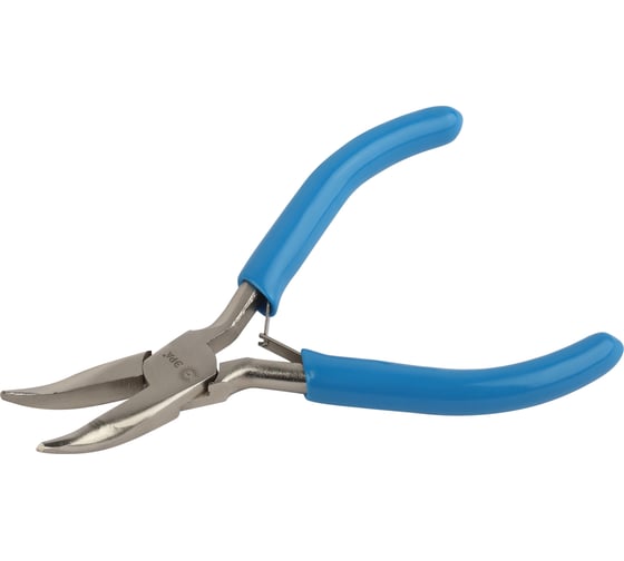 Изображение товара Тонкогубцы мини ЭРА 120 мм, с изогнутым носом, обливные рукоятки Б0055909