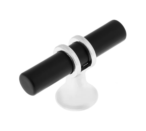 Изображение товара Ручка-кнопка CAPPIO диаметр 12 мм, пластик, цвет хром/черный 9047417