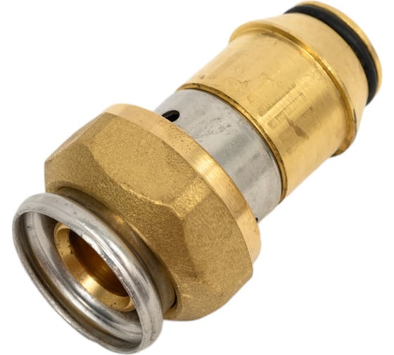 Изображение товара Муфта пресс-ВР 20х3/4 с накидной гайкой, никелированная, евроконус Henco 19P-2005