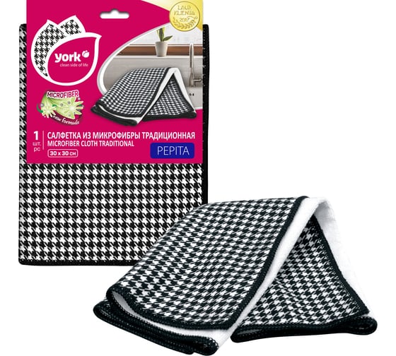Изображение товара Салфетка из микрофибры YORK Пепита традиционная, 30x30 см 026350