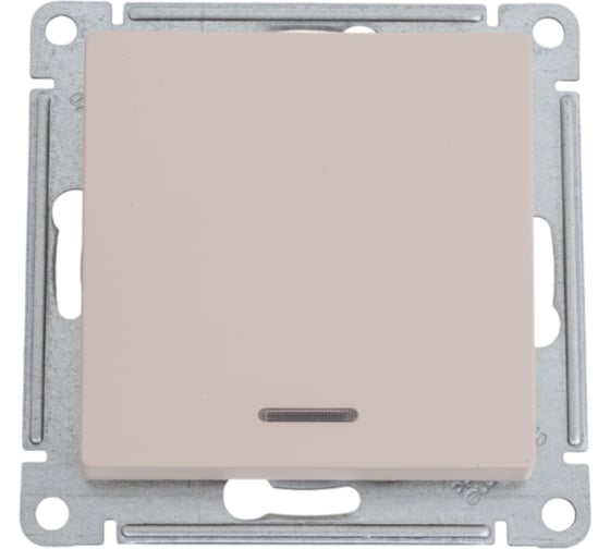 Изображение товара 1-клавишный выключатель Systeme Electric Atlasdesign песочный с подсветкой сх.6а, 10ах ATN001213