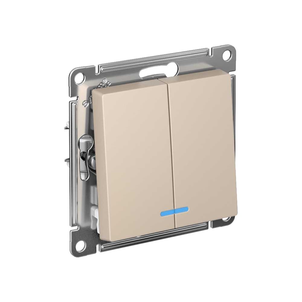 Изображение товара 2-клавишный выключатель Systeme Electric Atlasdesign песочный с подсветкой сх.5а, 10ах ATN001253 Изображение товара 2-клавишный выключатель Systeme Electric Atlasdesign песочный с подсветкой сх.5а, 10ах ATN001253