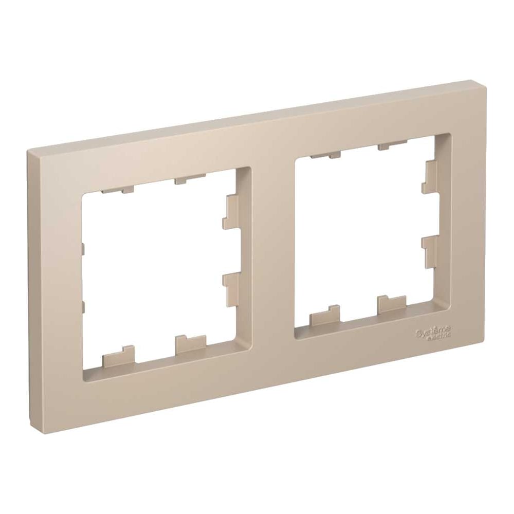 Изображение товара 2-местная универсальная рамка Systeme Electric Atlasdesign песочный ATN001202