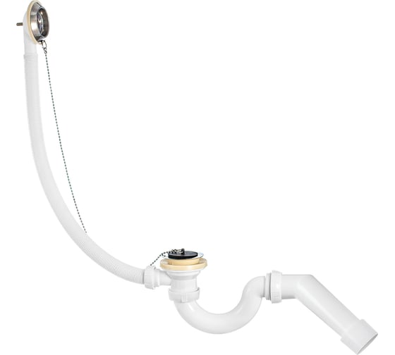 Изображение товара Слив-перелив для ванной Wirquin с сифоном проточного типа и жестким патрубком 30975106