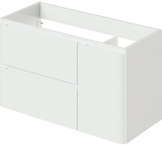 Изображение товара Тумба под раковину для ванной комнаты ИТАНА подвесная roberto 2я 1с 100 995x447x576 пленка белый глянец 4657792952954