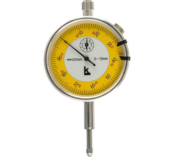 Изображение товара Индикатор часового типа ИЧ 0-10 0.01 с ушком 0 кл. точности КАЛИБРОН 75717