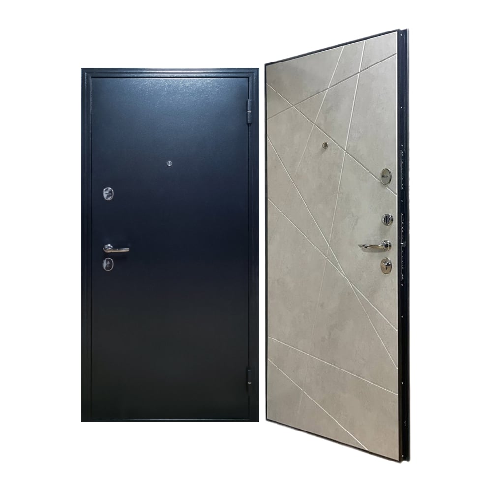 Входная дверь ООО ВДК ДМ Паутинка+ Антик серебро/МДФ Бетон снежный, 960х2050 мм, правая ДМ28