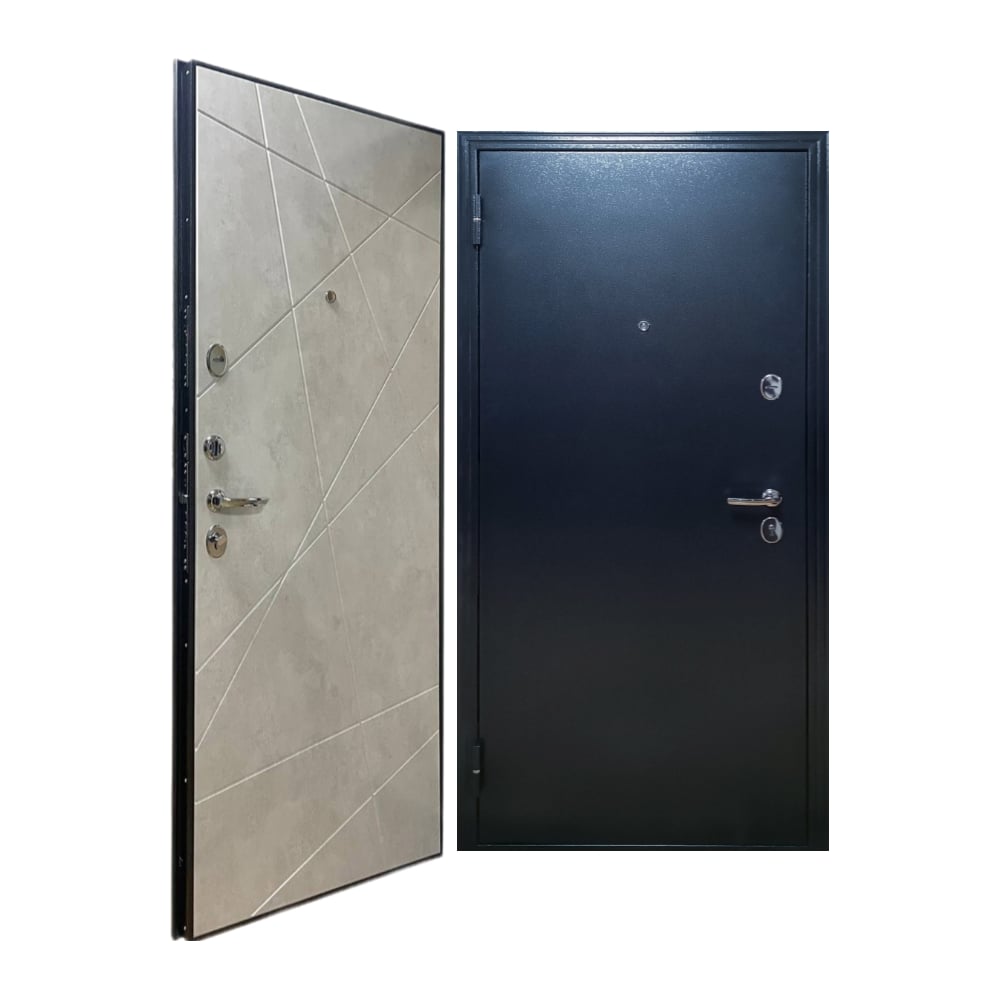 Входная дверь ООО ВДК ДМ Паутинка+ Антик серебро/МДФ Бетон снежный, 960х2050 мм, левая ДМ27