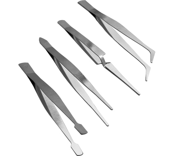 Изображение товара Набор нержавеющих пинцетов vertextools 4 предмета 0032-4