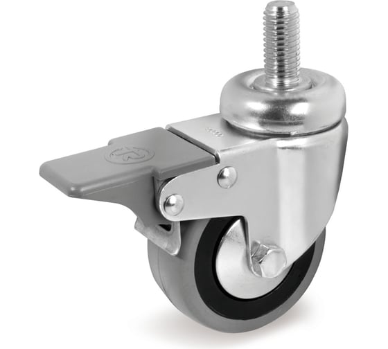 Изображение товара Колесо с вращающейся опорой, стержнем и передним тормозом (50 мм;35 кг) Tellure rota 379101