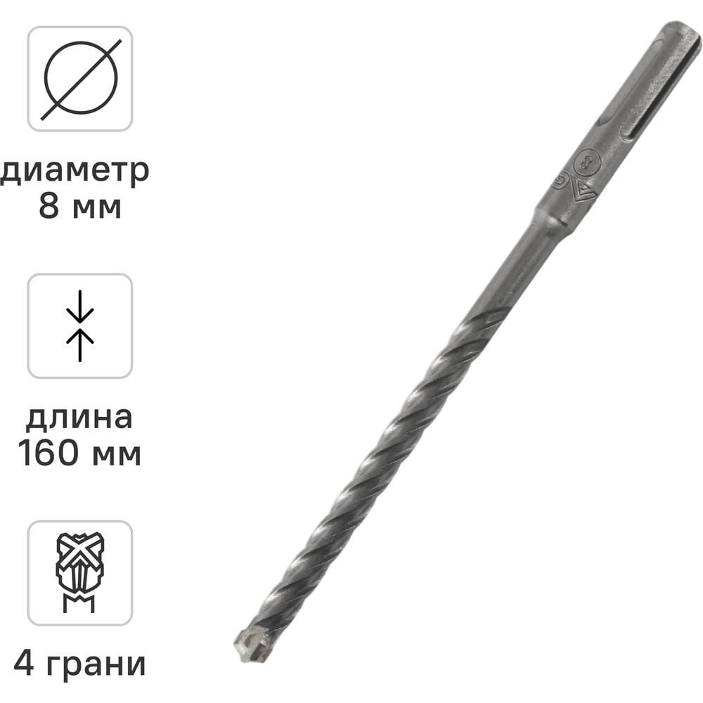 Изображение товара Бур по бетону Quadro-X 8x160 мм SDS-plus rage от VIRA