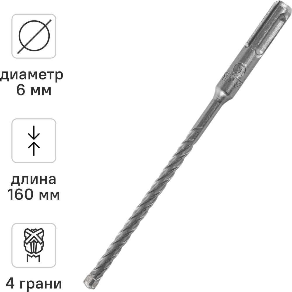 Изображение товара Бур по бетону Quadro-X 6x160 мм, SDS-plus rage by VIRA 566616