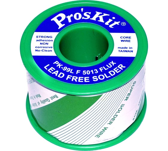 Изображение товара Бессвинцовый припой PK-99L08F 0.8 мм, 0.25 кг, Sn99.3/0.7Cu (5013 флюс безотмывочный RMA) ProsKit С00040232