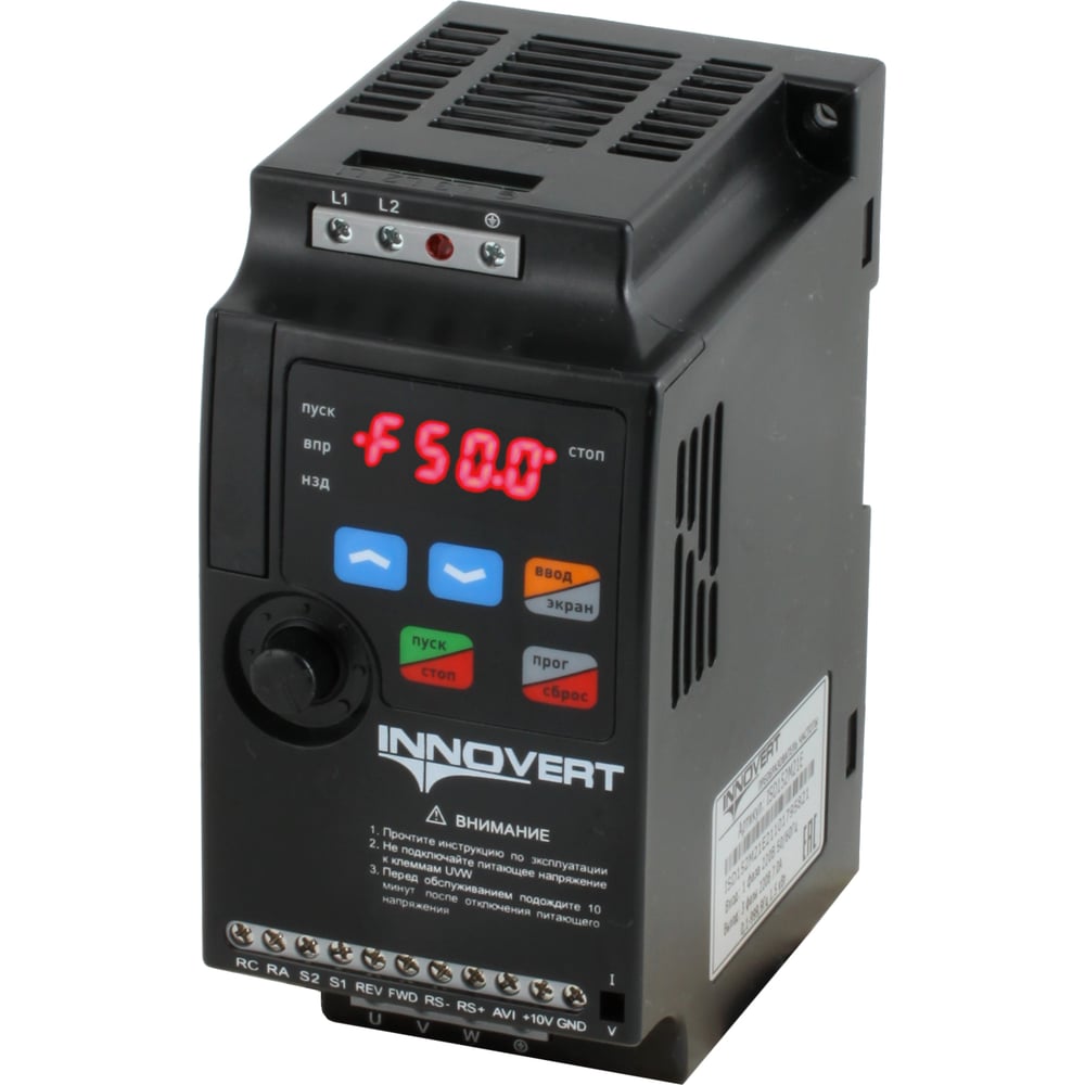 Изображение товара Преобразователь частоты INNOVERT VENT 0,75 кВт 5 А IVD751B21E