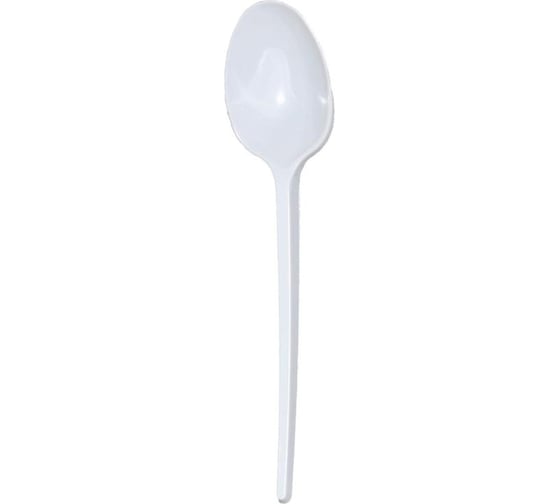 Изображение товара Одноразовая чайная ложка ООО Комус 125мм, белая, ПС, 6000 шт 1601278