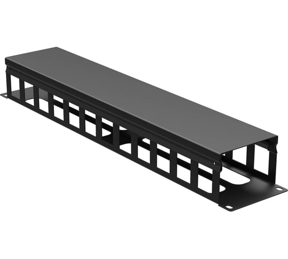 Изображение товара Кабельный органайзер с крышкой и отверстиями DKC 2u, глубина 60 мм, для 19" it-корпусов, ral9005 R5CPF1962HEB