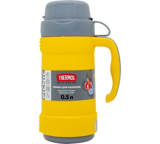 Изображение товара Термос со стеклянной колбой THERMOS PICNIC 40 Series Yellow 0,5L 673695