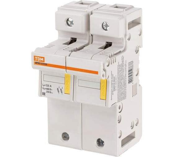 Изображение товара Держатель плавких вставок TDM ELECTRIC ДПВ2 22x58 2П SQ0216-0022