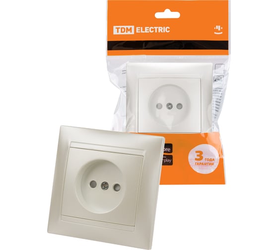 Изображение товара Розетка TDM ELECTRIC 2П 10А 250В с защ. шт. перламутр "Лама" SQ1815-0810