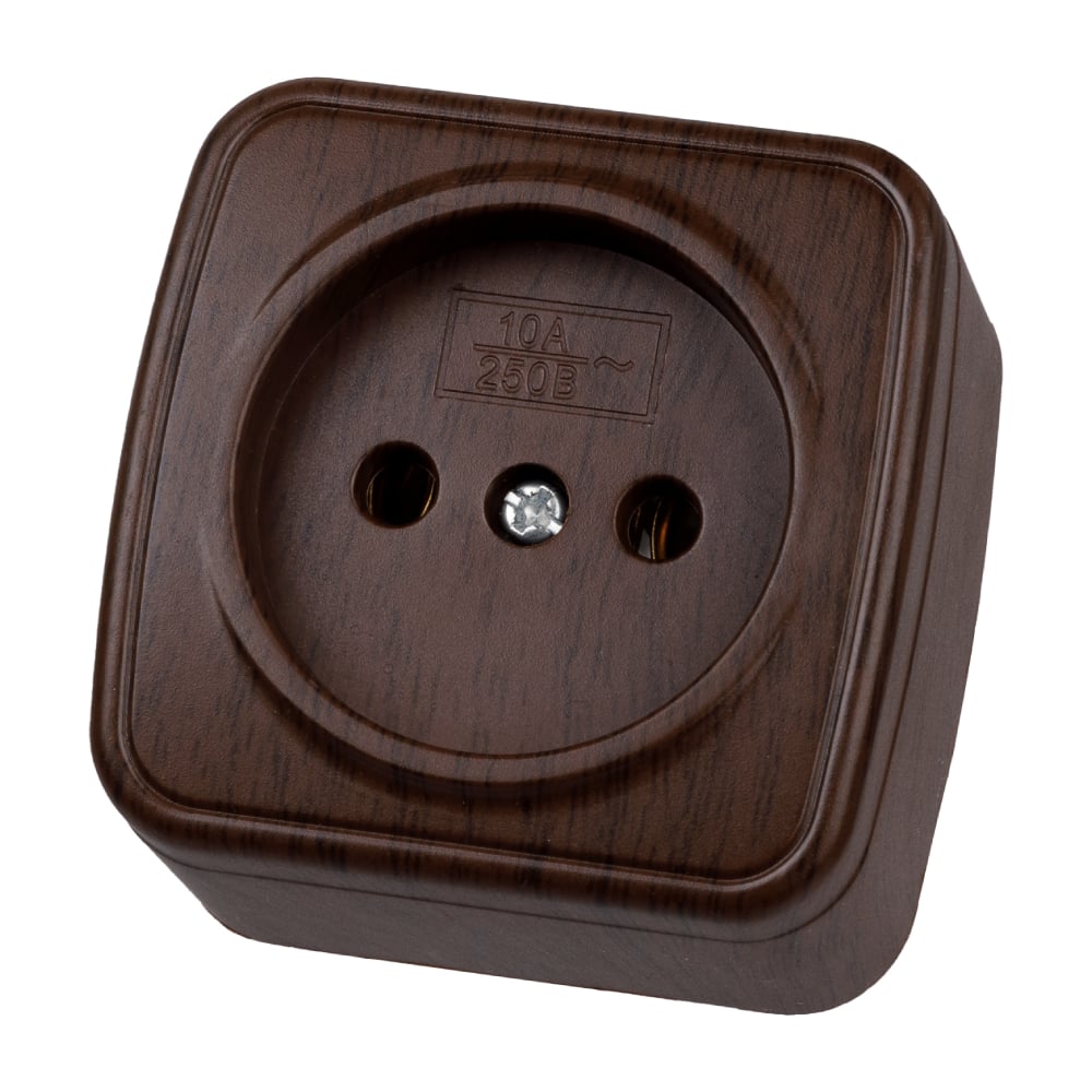 Изображение товара Розетка открытой установки TDM ELECTRIC 2П IP20 10А венге серия Дача Народная