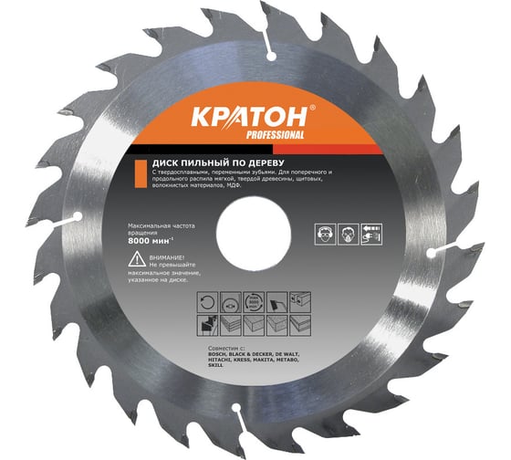 Изображение товара Диск пильный по дереву PROFESSIONAL (250x32/30х2.9 мм; 60Т) Кратон 1 06 03 037