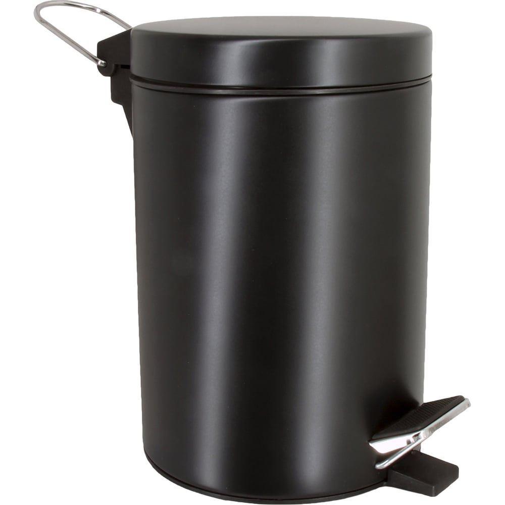 Изображение товара Ведро WasserKraft Black 3л K-633B из нержавеющей стали и пластика с крышкой ручкой