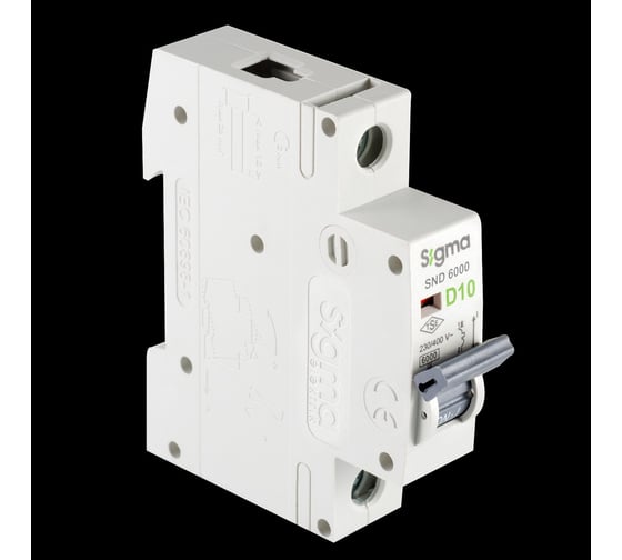 Изображение товара Автоматический выключатель Sigma Elektrik 1P D 10A 6kA, 12 шт 6SM110D