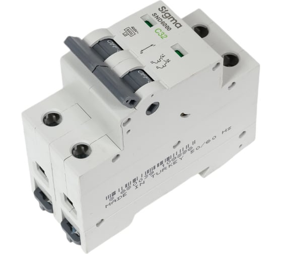 Изображение товара Автоматический выключатель Sigma Elektrik 2P C 32A 6kA, 1 шт 6SM232C