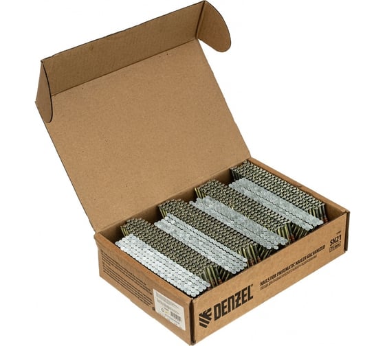 Изображение товара Гвозди для пневматического нейлера Denzel (оцинк.), длина - 75 мм, диаметр - 3,05 мм, 2000 шт. 57687