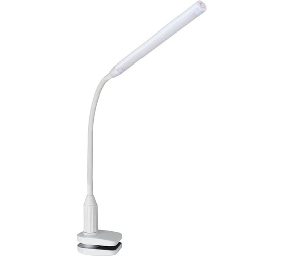 Изображение товара Настольный светильник, белый, LED, 6Вт, зажим-струбцина, 230В, сенсорное включение, 4 уровня яркости, 4000К Camelion KD-793 C01 12490