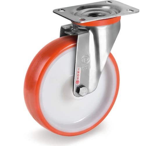 Изображение товара Колесо с нержавеющей вращающейся опорой и пластиной крепления (150 мм; 220 кг; INOX) Tellure rota 604404