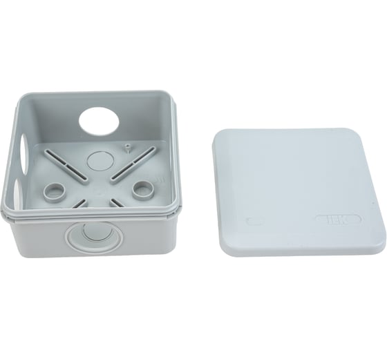 Изображение товара Коробка IEK КУП КМ41361 100x100x50мм ip44 6 вв. (7035) UKO21-100-100-050-K41-55U
