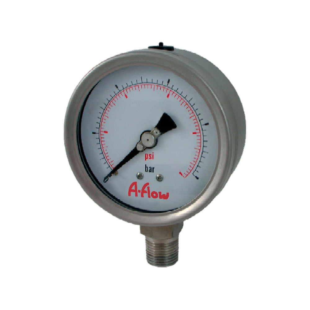 Изображение товара Манометр из нержавеющей стали 0-4 бар D100 мм NPT 1/2" A-Flow G32-S-8N-100A-4bar