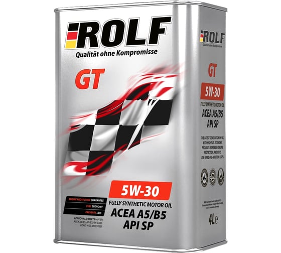 Изображение товара Моторное масло Rolf gt sae 5w-30, api sp, acea a5/b5, синтетическое, 4 л 322661