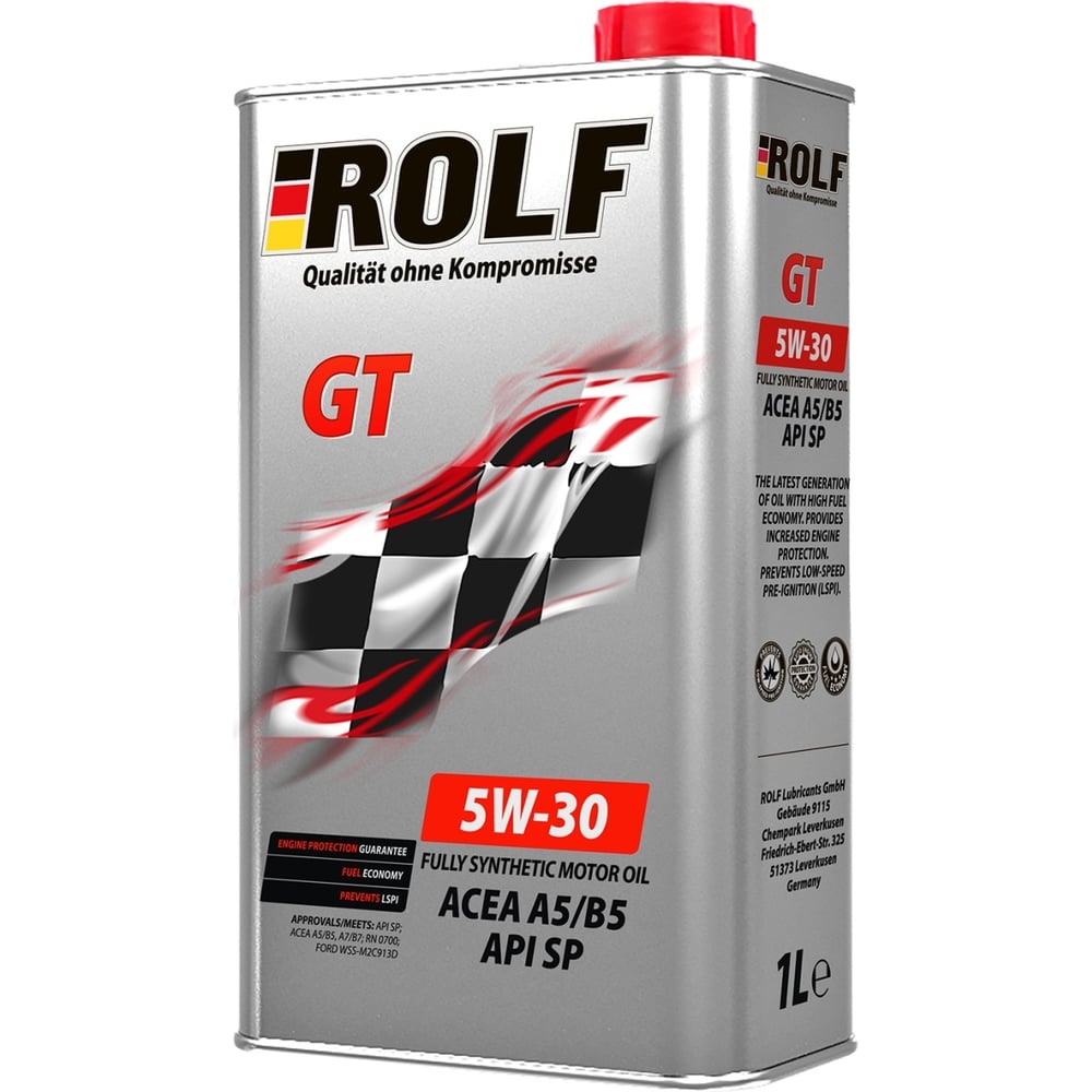 Изображение товара Моторное масло Rolf gt sae 5w-30, api sp, acea a5/b5, синтетическое, 1 л 322660 Изображение товара Моторное масло Rolf gt sae 5w-30, api sp, acea a5/b5, синтетическое, 1 л 322660