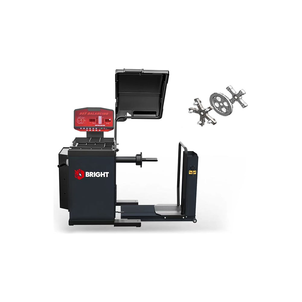 Изображение товара Балансировочный стенд для колес BRIGHT г/а +адаптеры+конуса, пневмоподъемник колес В0000000198265