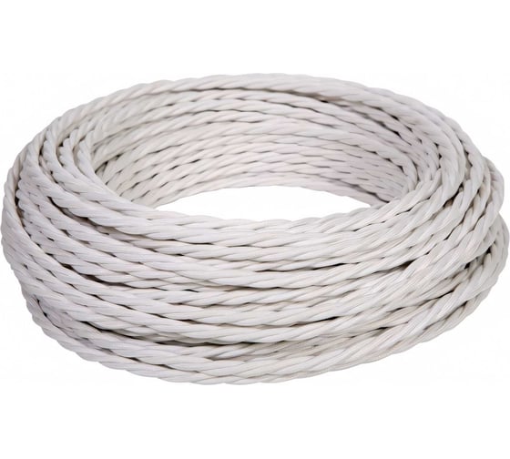 Изображение товара Витой Ретро провод ПуГВнг(А)-LS iTOK ПВХ 2x1,5 ГОСТ белый (10 метров) GE70141-01 i-KPP-PUGVNG-LS-RETRO-215-10-WH