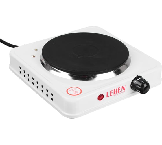 Изображение товара Одноконфорочная электрическая плитка LEBEN 1000 Вт нагревательный элемент диск диаметр 15.5 см 475-038