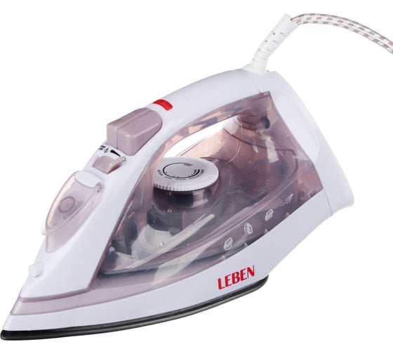 Изображение товара Утюг LEBEN с отпаривателем 1600 Вт, подошва тефлон, бежевый 249-025