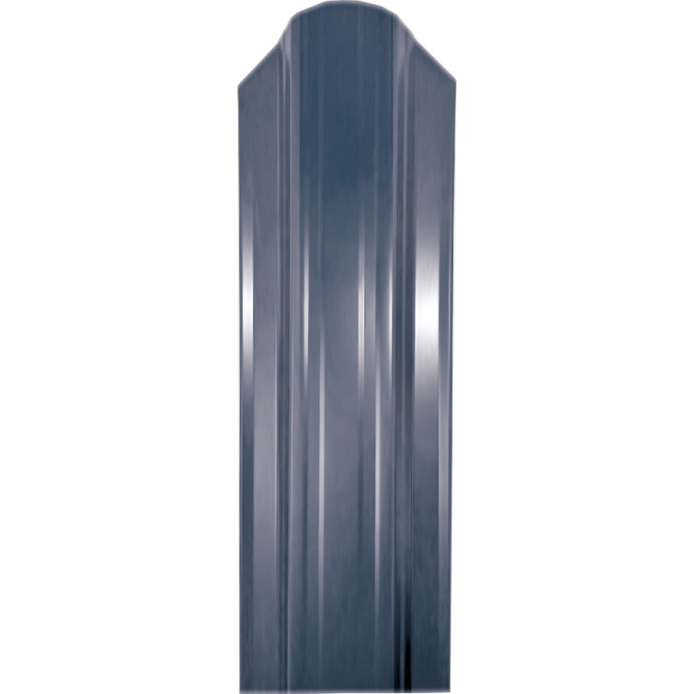 Двухсторонний металлический полукруглый штакетник Таврос, цвет графитовый серый