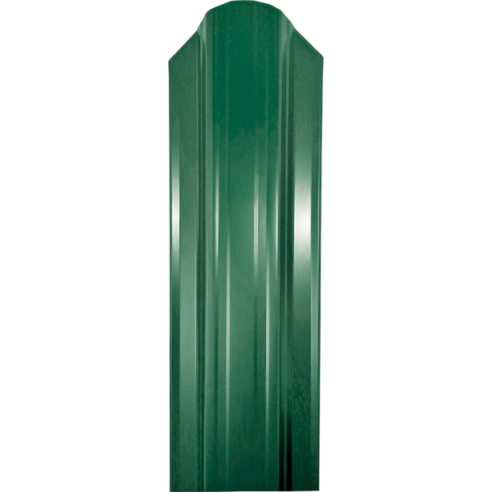 Двухсторонний металлический полукруглый штакетник Таврос, цвет зеленый мох