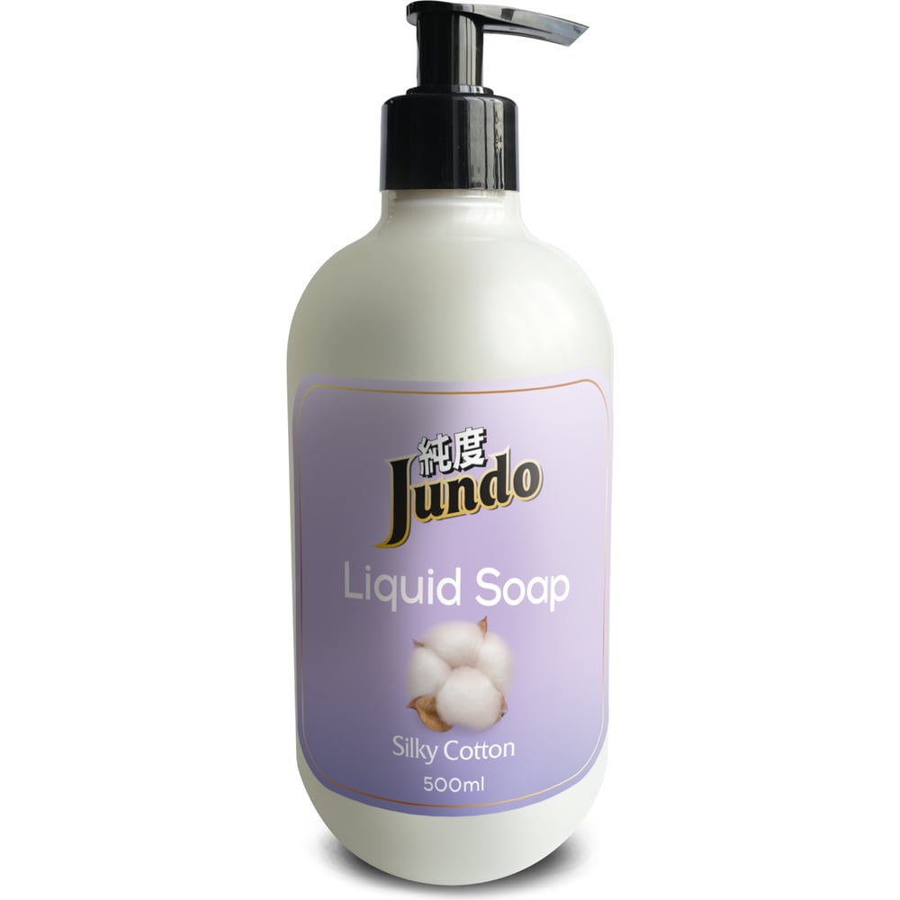 Изображение товара Гель-мыло Jundo Silky cotton 0.5 л мягкое средство для рук с ароматом хлопка