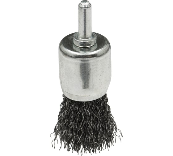 Изображение товара Щетка Мастер 182 концевая, гофрированная (19 мм, хв-к 6 мм, 50 шт) для дрелей Профоснастка 20205001