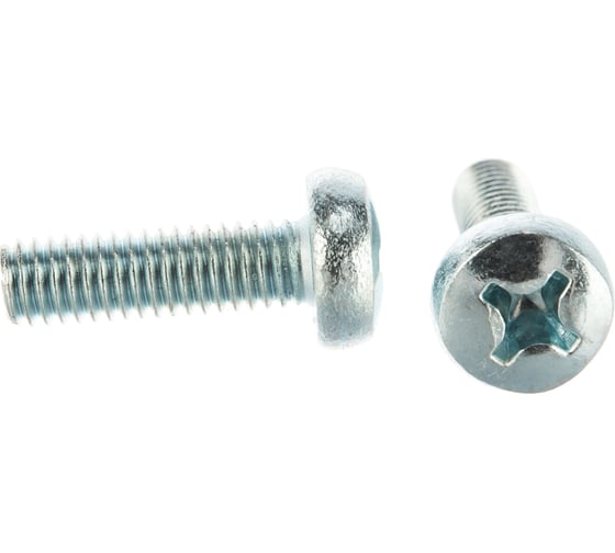 Изображение товара Винт DIN7985 с полукруглой головкой оцинкованный М6x20 мм, 70 шт, коробка с окном Zitar 105226