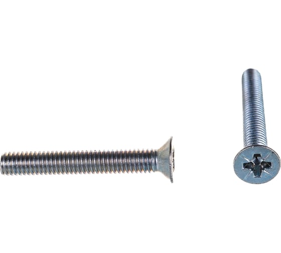 Изображение товара Винт DIN 965 с потайной головкой, оцинкованный М6х40, 40шт - коробка Tech-Krep 105243